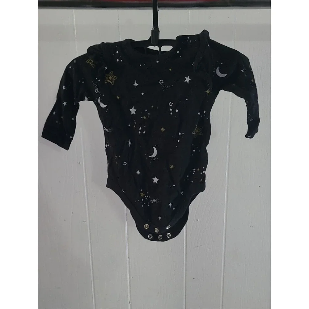 Garanimals 3-6 Months Black Long-Sleeve Celestial Baby One-Piece ♻️ 5/$10 ♻️